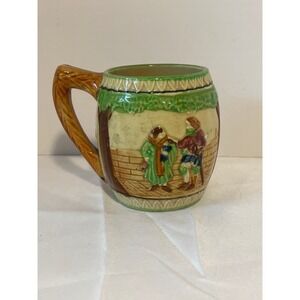 Vintage Japan‎ Ceramic Mug Barrel Scene Hand Painted Collectible Gift